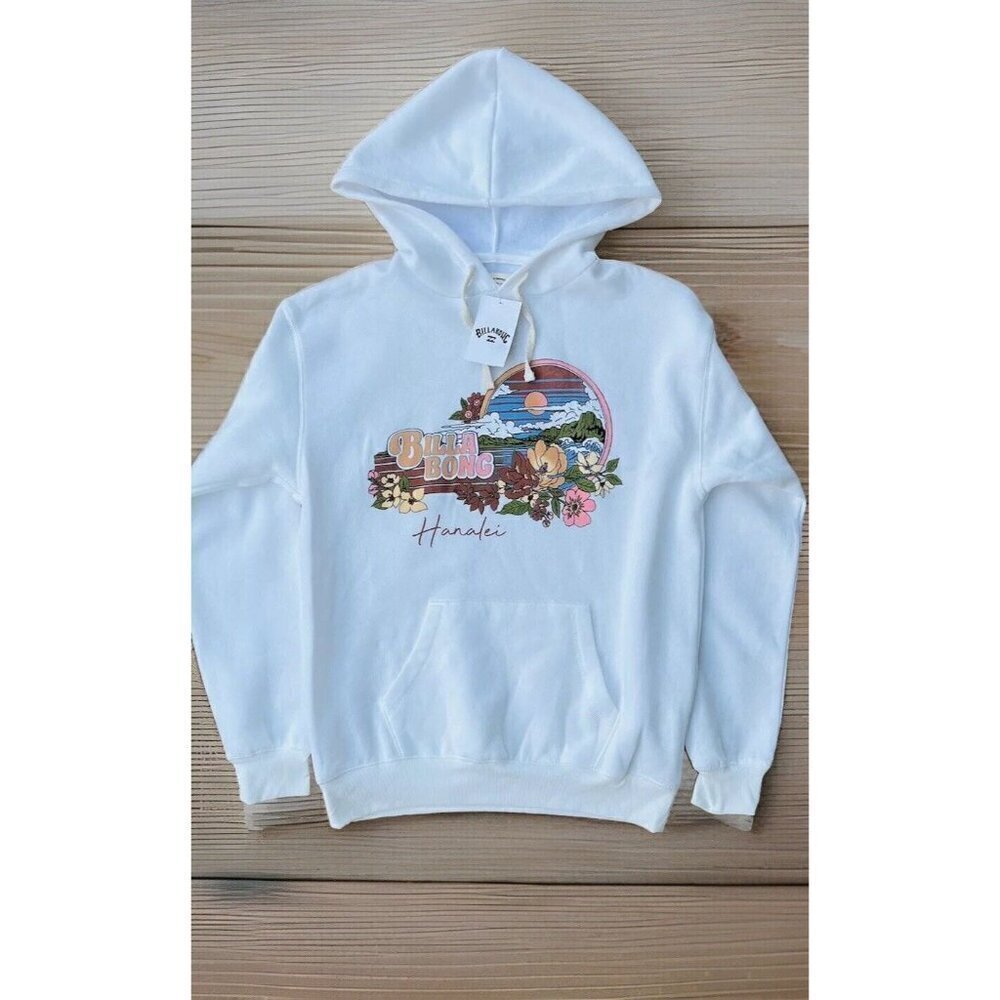 BILLABONG Coastal Dreamer Hoodie Pullover Women’s Size S White Kangaroo Pocket